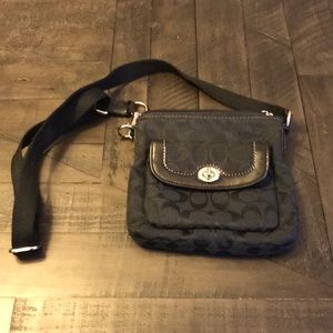Coach Black Canvas Monogram Crossbody Purse